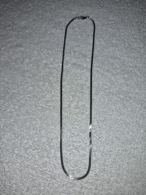 Vintage Monet Herringbone Necklace Silver Tone SIgned 16" Chain